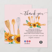 Hartelijk dank voor de roze bakkerij- en kookappar bedankkaart (Voorkant / Achterkant)