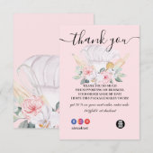 Hartelijk dank voor de roze bakkerij- en kookappar bedankkaart (Voorkant / Achterkant)