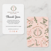 Hartelijk dank voor de roze bakkerij- en kookappar informatiekaartje (Voorkant / Achterkant)