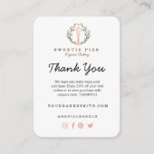 Hartelijk dank voor de roze bakkerij- en kookappar informatiekaartje (Voorkant)