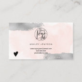 Hartelijk dank voor de roze borstelzilverborstelvo visitekaartje (Achterkant)