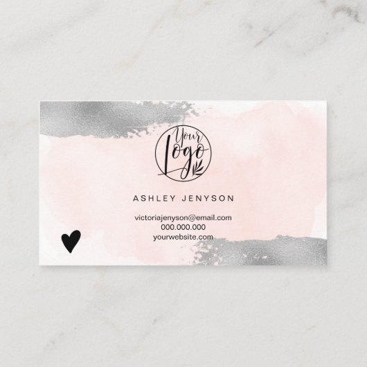 Hartelijk dank voor de roze borstelzilverborstelvo visitekaartje (Achterkant)