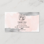 Hartelijk dank voor de roze borstelzilverborstelvo visitekaartje (Voorkant)