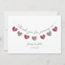 Hartelijk dank voor de roze bruiloft/verjaardagska bedankkaart