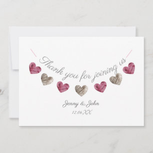 Hartelijk dank voor de roze bruiloft/verjaardagska bedankkaart