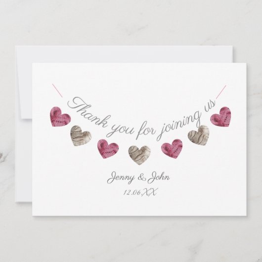 Hartelijk dank voor de roze bruiloft/verjaardagska bedankkaart (Voorkant)