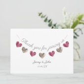 Hartelijk dank voor de roze bruiloft/verjaardagska bedankkaart (Staand voorkant)