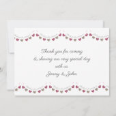 Hartelijk dank voor de roze bruiloft/verjaardagska bedankkaart (Achterkant)