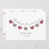 Hartelijk dank voor de roze bruiloft/verjaardagska bedankkaart (Voorkant / Achterkant)