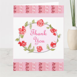 Hartelijk dank voor de roze decoratieve kunst bedankkaart