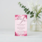 Hartelijk dank voor de roze eenvoudige handtekenin informatiekaartje (Staand voorkant)
