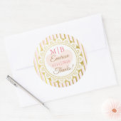 Hartelijk dank voor de roze gouden gepersonaliseer ronde sticker (Envelop)