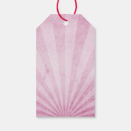 Hartelijk dank voor de roze zonneschermen met een  cadeaulabel (Achterkant)