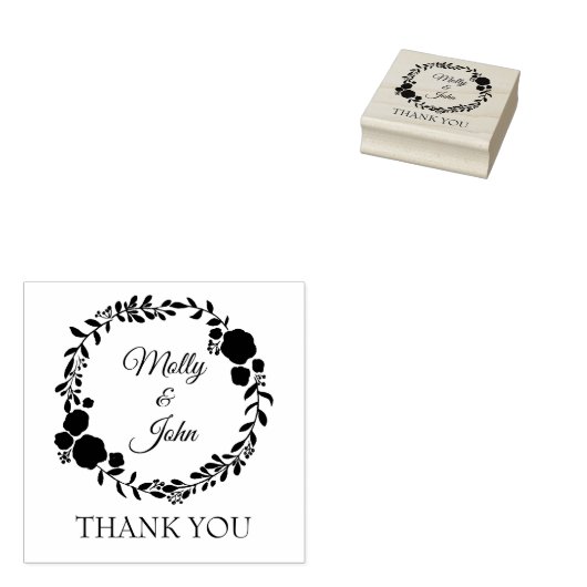 Hartelijk dank voor de Rustic Monogram Wreath Cust Rubberstempel (Gestempeld)