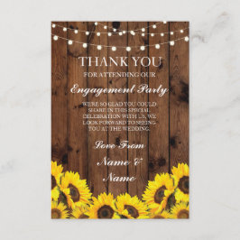 Hartelijk dank voor de Rustic Wood Sunflower Card Bedankkaart
