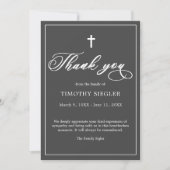 Hartelijk dank voor de schroothoekige donkergrijze bedankkaart (Voorkant)