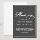 Hartelijk dank voor de schroothoekige donkergrijze bedankkaart (Voorkant / Achterkant)