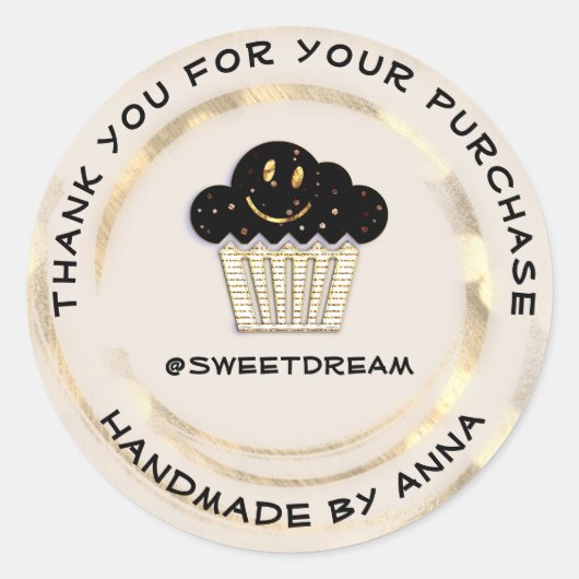 Hartelijk dank voor de Shopping Chocolate Muffin S Ronde Sticker (Voorkant)