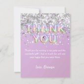 Hartelijk dank voor de Silver Glitter Rainbow-ball Kaart (Voorkant)