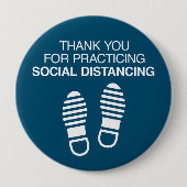 Hartelijk dank voor de sociale vervorming ronde button 4,0 cm (Voorkant)