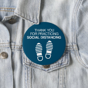 Hartelijk dank voor de sociale vervorming ronde button 4,0 cm