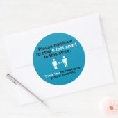 Hartelijk dank voor de sociale vervorming ronde sticker (Envelop)