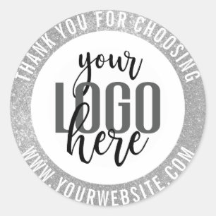 Hartelijk dank voor de spaarzame Silver Glitter Bu Ronde Sticker