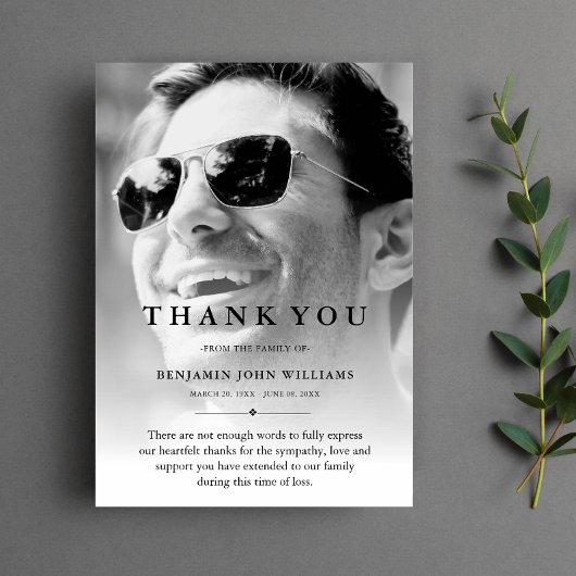 Hartelijk dank voor de speciale begrafenisfotosymp bedankkaart