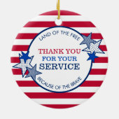 Hartelijk dank voor de staffels van uw servicevete keramisch ornament (Achterkant)