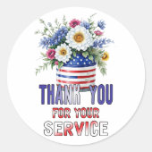 Hartelijk dank voor de staffels van uw servicevete ronde sticker (Voorkant)