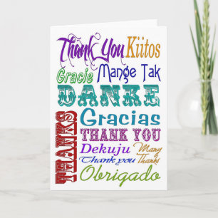 Hartelijk dank voor de Subway Art in veel talen Bedankkaart