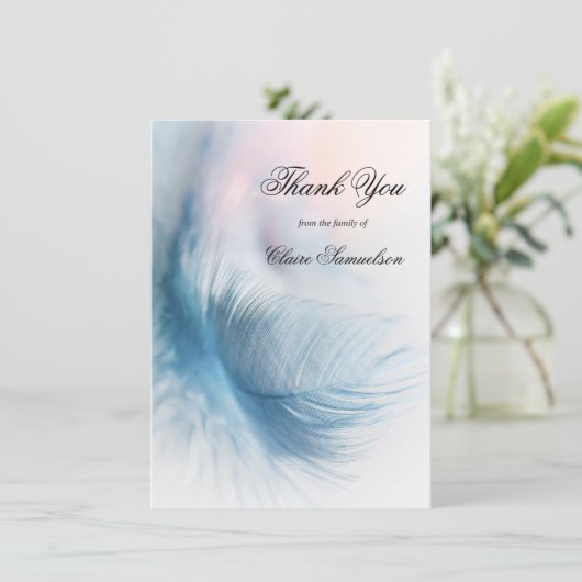 Hartelijk dank voor de sympathie van de Feather Ai Bedankkaart (Staand voorkant)