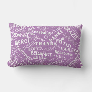 Hartelijk dank voor de tekst Paarse Pillow Multi L Kussen