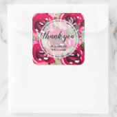Hartelijk dank voor de tekstbloemen vierkante sticker (Tas)