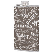 Hartelijk dank voor de tekstfles Meertalige - Uw k Heupfles (Links)