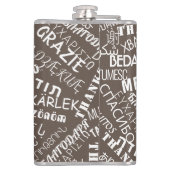 Hartelijk dank voor de tekstfles Meertalige - Uw k Heupfles (Achterkant)