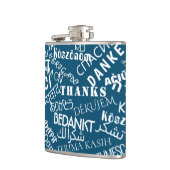 Hartelijk dank voor de tekstfles Meertaligheid voo Heupfles (Links)