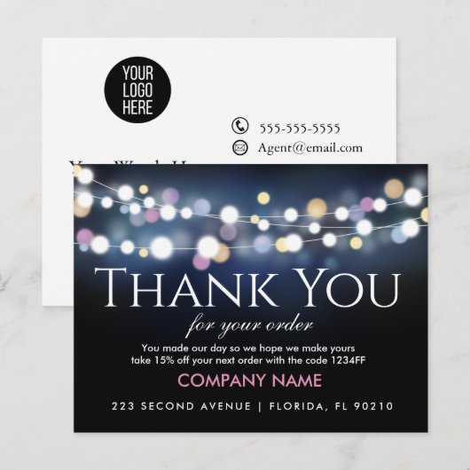 Hartelijk dank voor de toevoeging van uw bestellin aankondigingskaart (Voorkant / Achterkant)