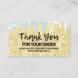 Hartelijk dank voor de Trendy Gold Glitter instagr Visitekaartje