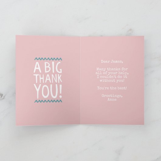 Hartelijk dank voor de trendy typografische pastel kaart (Binnen)