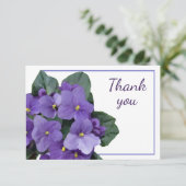 Hartelijk dank voor de tuinbloemen Afrikaanse Viol Bedankkaart (Staand voorkant)