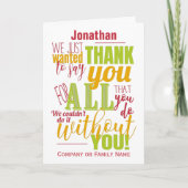 Hartelijk dank voor de Typografische Bedankt Beric (Voorkant)