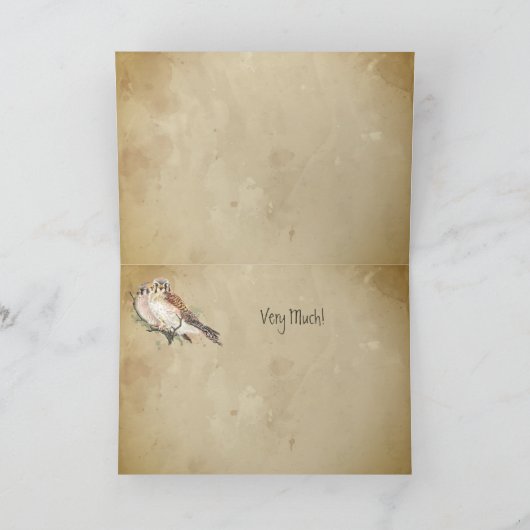 Hartelijk dank voor de valkenvalk van Kestrel Kaart (Binnen)