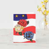 Hartelijk dank voor de vaten Rood-Blauwe Rozen Str Kaart (Gele Bloem)