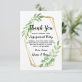 Hartelijk dank voor de Verloving Weddenschap Gold  Bedankkaart (Staand voorkant)