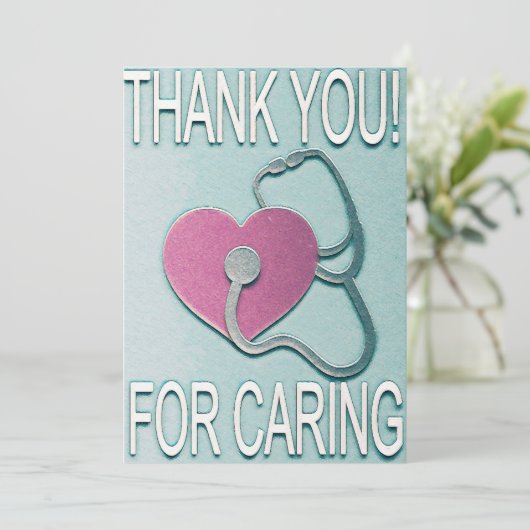 Hartelijk dank voor de verzorging van verpleegkund bedankkaart (Staand voorkant)