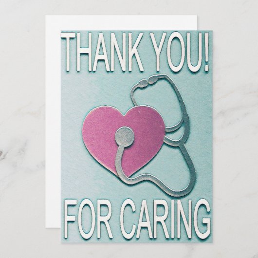 Hartelijk dank voor de verzorging van verpleegkund bedankkaart (Voorkant / Achterkant)