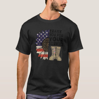 Hartelijk dank voor de veteranen Sunflower America T-shirt