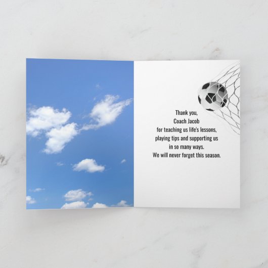 Hartelijk dank voor de Voetbal coach Kaart (Binnen)