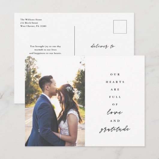 Hartelijk dank voor de volle bruiloft briefkaart (Voorkant / Achterkant)